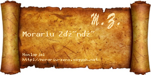 Morariu Zénó névjegykártya